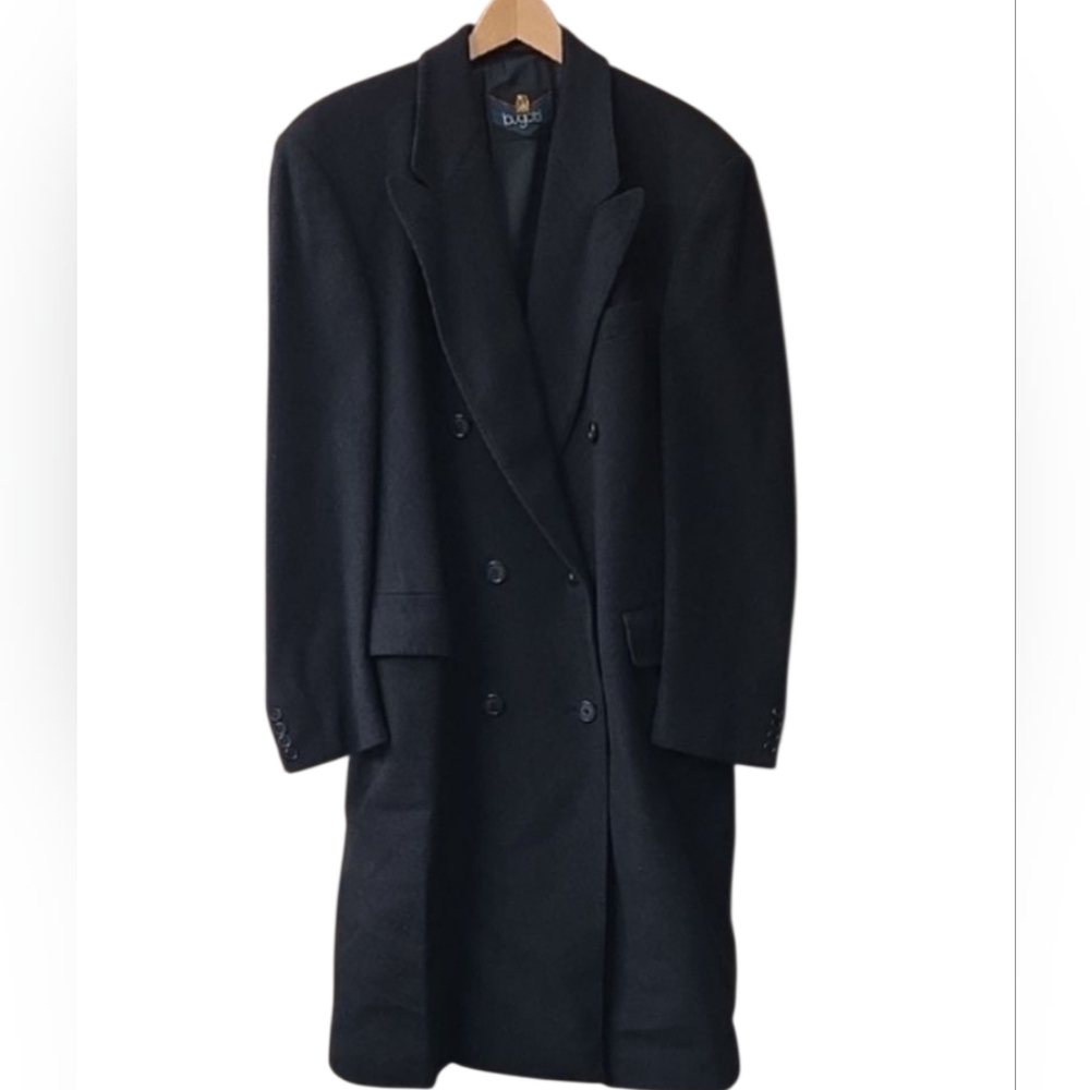 Bugatti Pure Cashmere Double-breasted Long Overcoat